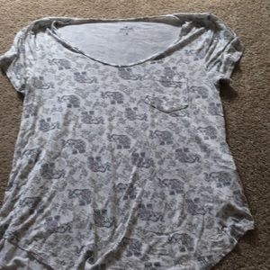 Hollister elephant pattern short sleeve shirt